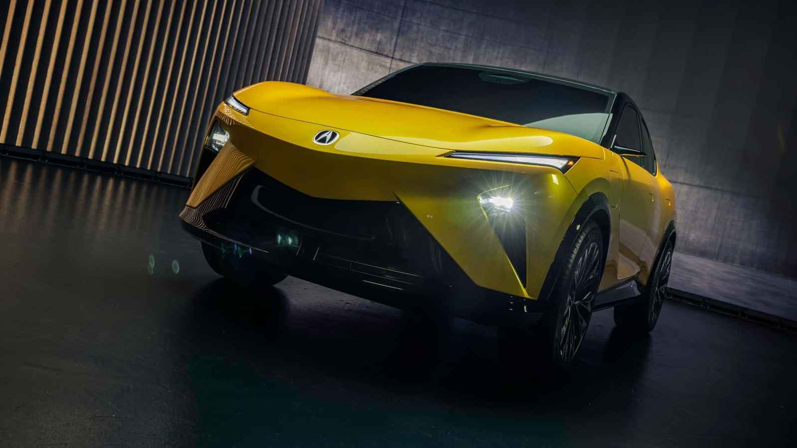 Propulsion Yellow Pearl renkli yeni Acura RSX Prototype ön üç çeyrek açı