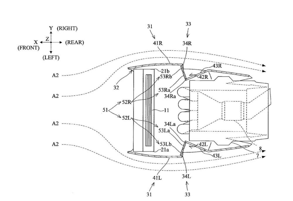 Yamaha R1 aktif aerodinamik patent görselleri