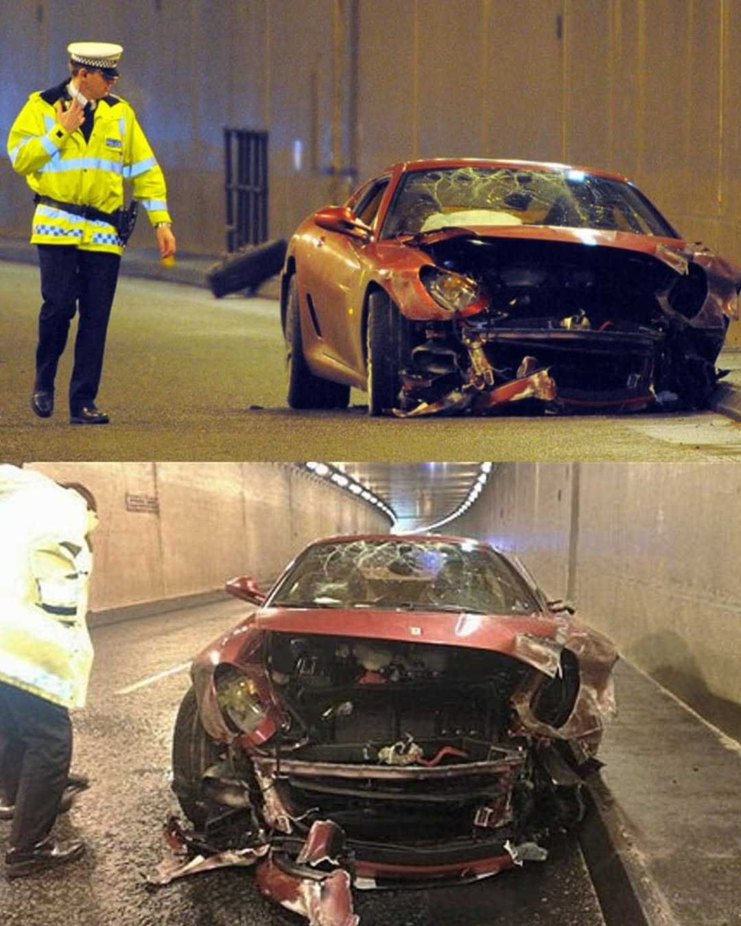 Ronaldo’ya ait Ferrari 599 GTB süper otomobil kazası