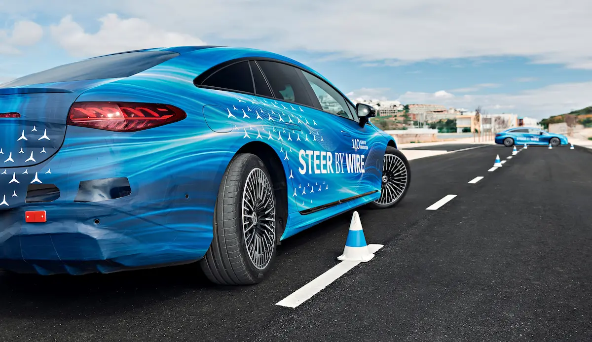 Mercedes EQS, steer by wire, Mercedes teknoloji, elektrikli Mercedes, otomotiv teknolojisi, direksiyon sistemi